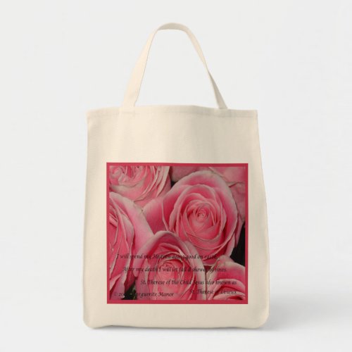 Shower of Roses St Therese tote