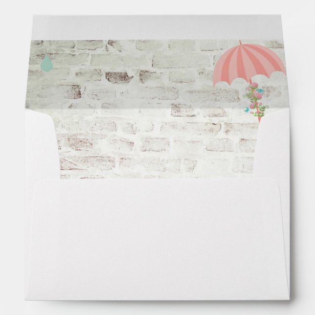 Shower on Brick Face Background Envelope (Back (Bottom))