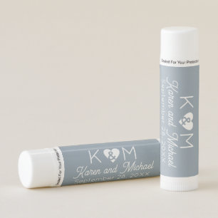 Shower or Party Favor Custom Dusty Blue Wedding Lip Balm