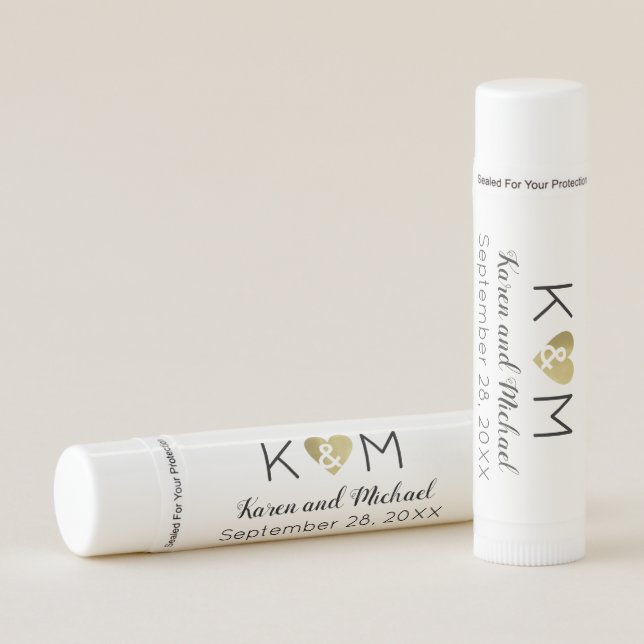 Shower or party favor, custom wedding lip balm (Front)