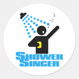 Shower Singer Classic Round Sticker