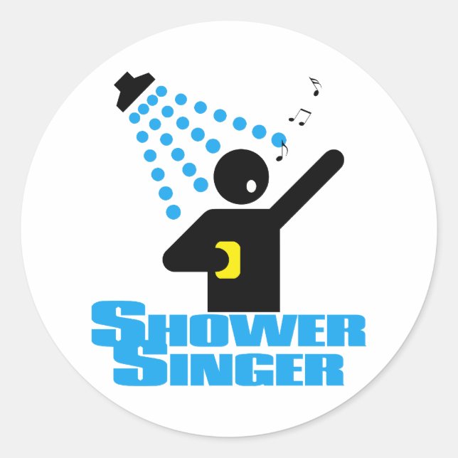 Shower Singer Classic Round Sticker (Front)