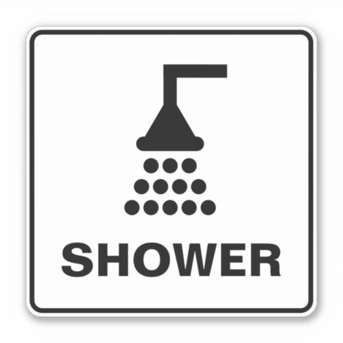 Shower symbol sign vinyl sticker for pool or spa