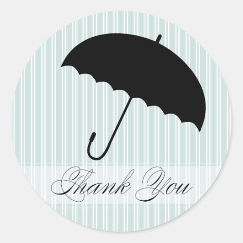 Shower Thank You Blue Umbrella Sticker