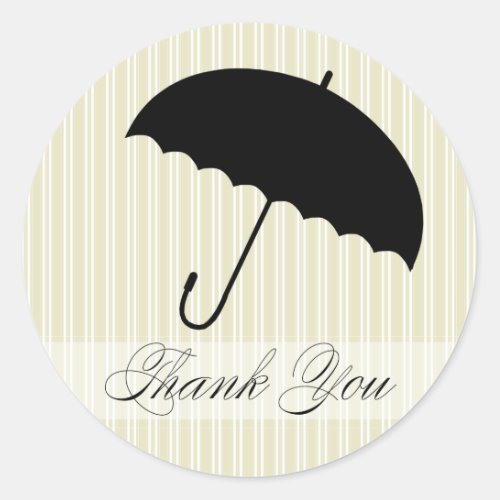 Shower Thank You Green Umbrella Sticker