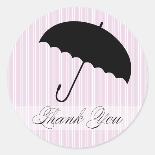 Shower Thank You Purple Umbrella Sticker