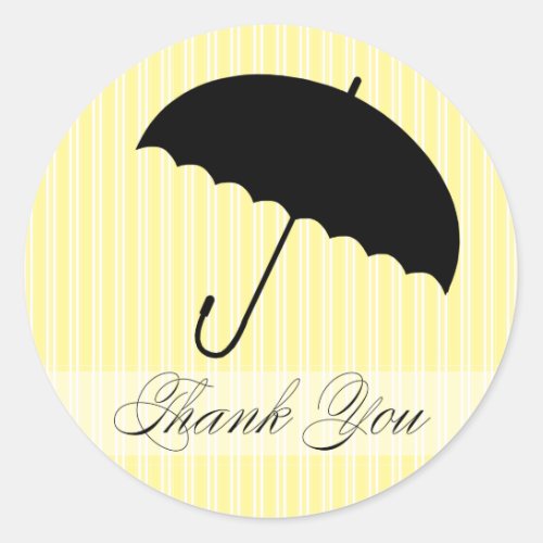 Shower Thank You Yellow Umbrella Sticker