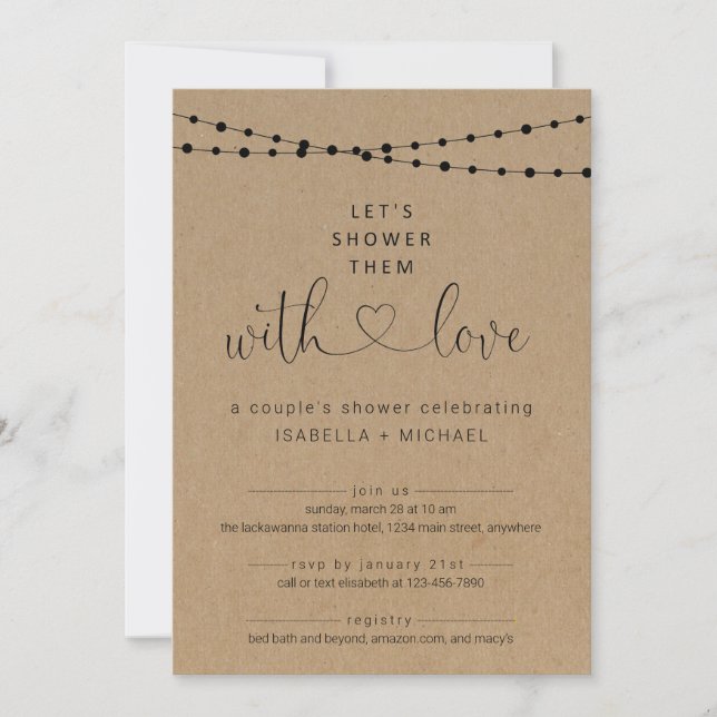 Shower Them with Love Couple's Shower Invitation (Front)
