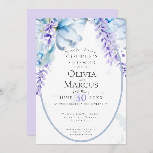 SHOWER  Watercolor Lavender _ Dusty Blue Invitation