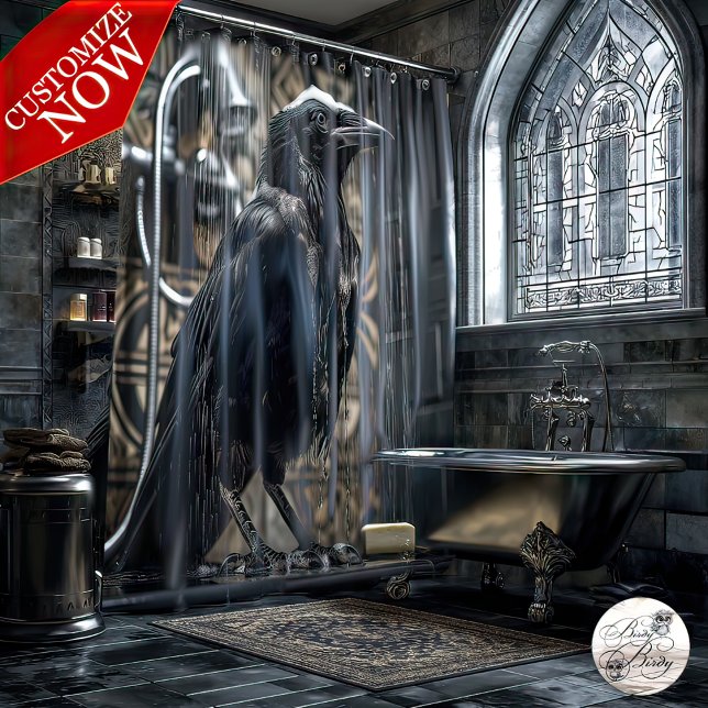 Shower with a Crow Shower Curtain (Creator Uploaded)