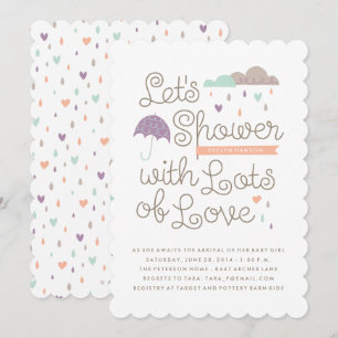 Shower with Love Baby Shower Invitation - Purple