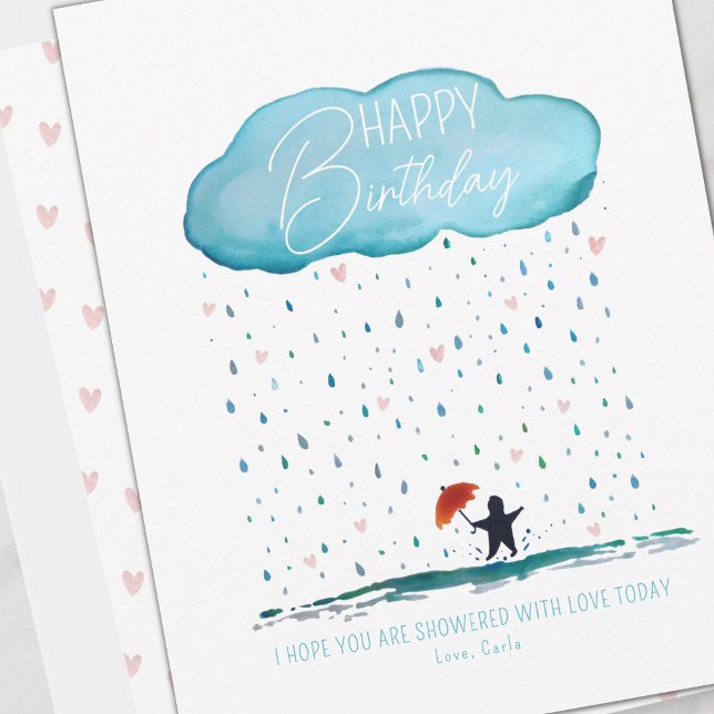 Showered with Love Birthday Holiday Card (Creator Uploaded)