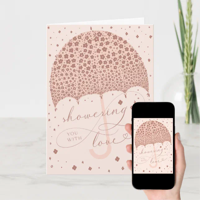 Showered with Love Bridal Shower Greeting Card Zazzle
