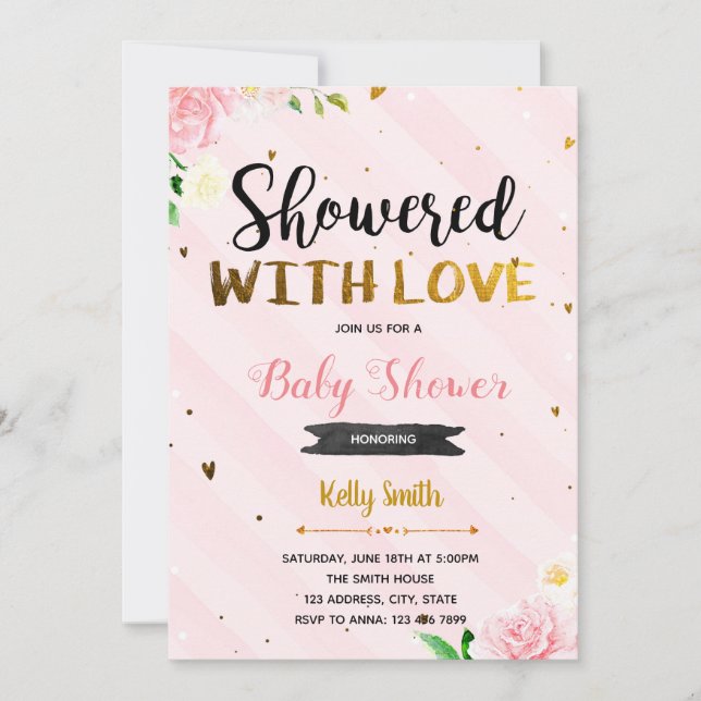 Showered with love bridal shower invitation (Front)