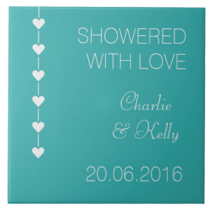SHOWERED WITH LOVE custom text & color tiles