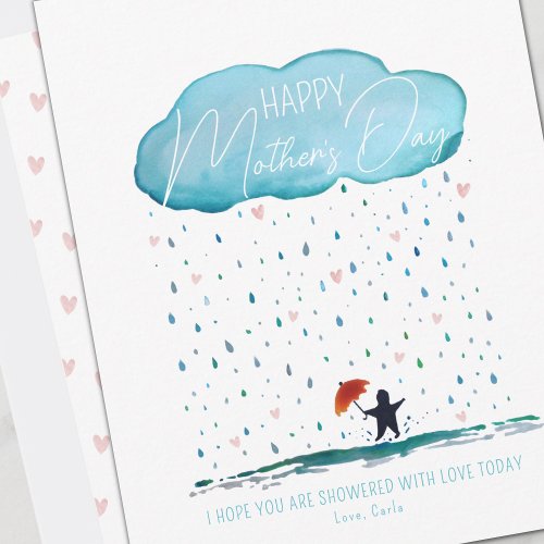 Showered with Love Mothers Day Holiday Card