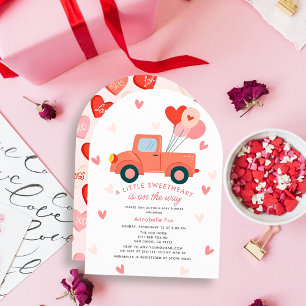 Showered with Love Motor Scooter Girl Baby Shower Invitation