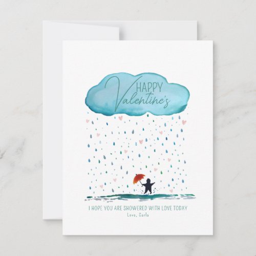 Showered with Love Valentine Holiday Card