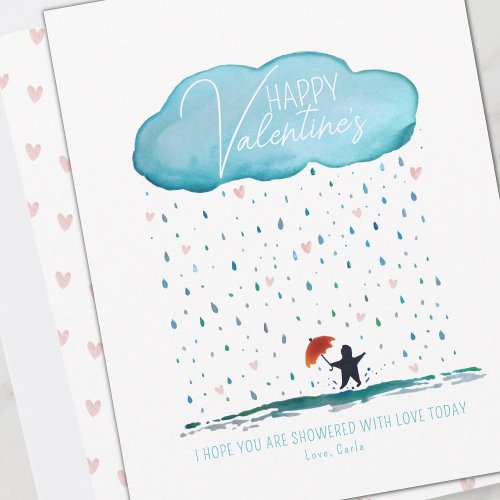 Showered with Love Valentine Holiday Card
