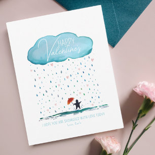 Showered with Love Valentine Holiday Card