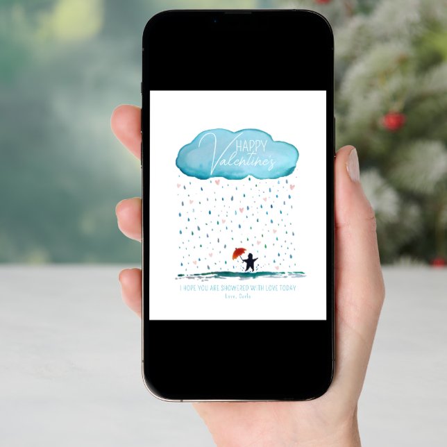 Showered with Love Valentine Holiday Card (Front Digital)