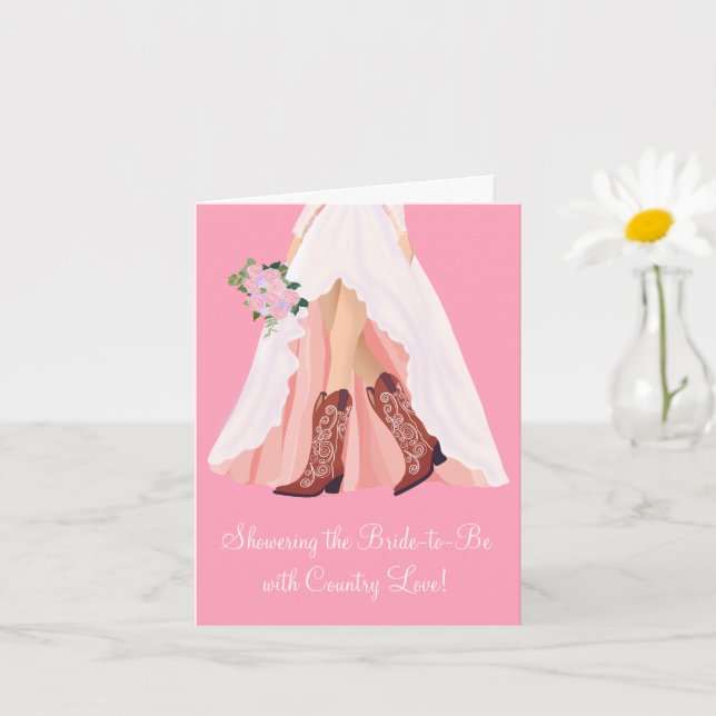 princess polly baby blue dress Showering Cowboy Boots & Wedding Dress Bridal Card