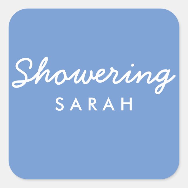 Showering Mom-To-Be Baby Shower Mason Jar Sticker (Front)