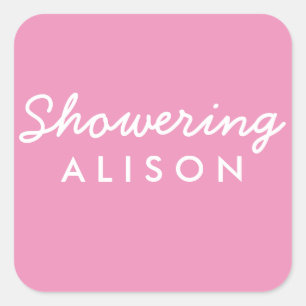 Showering Mom-To-Be Baby Shower Mason Jar Sticker