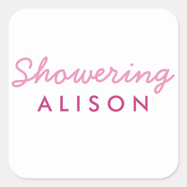 Showering Mom-To-Be Baby Shower Mason Jar Sticker (Front)