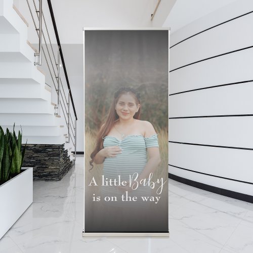 Showering the Arrival of Little Feet Baby Shower Retractable Banner