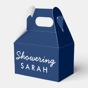 Showering the Mom-To-Be Tent Favor Box - Navy Blue
