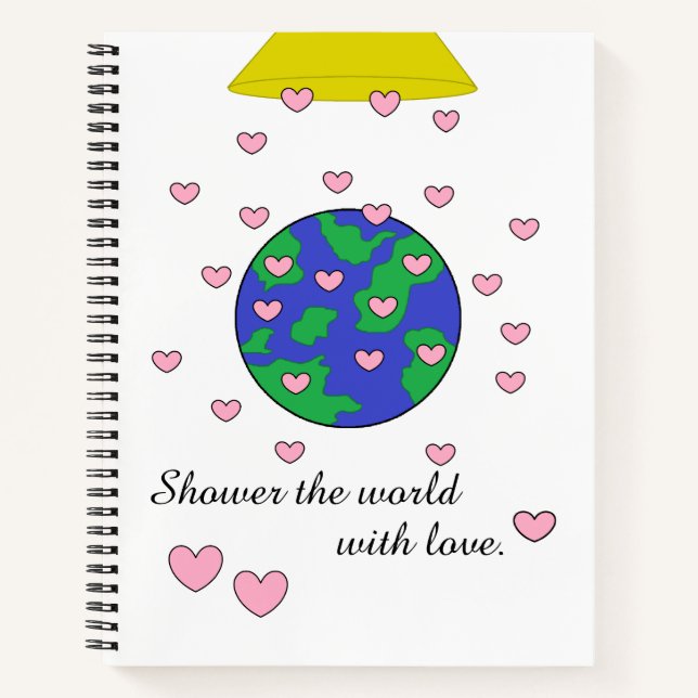 Showering the World:  8.5" by 11"  Notebook (Front)