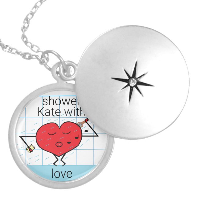 Showering You with Love:  Bridal Locket Necklace (Front)