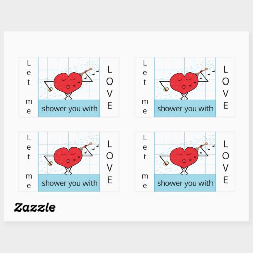 Showering You with Love  Rectangular Sticker