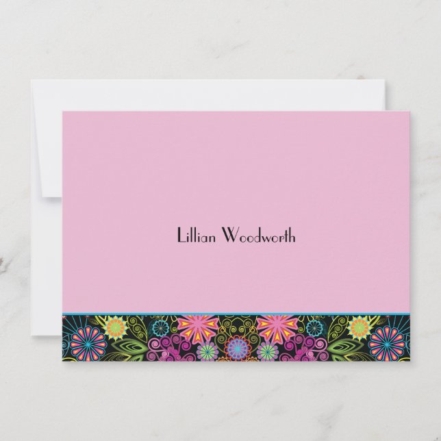 Showers of Brightness Pink Personalized Notecard (Front)
