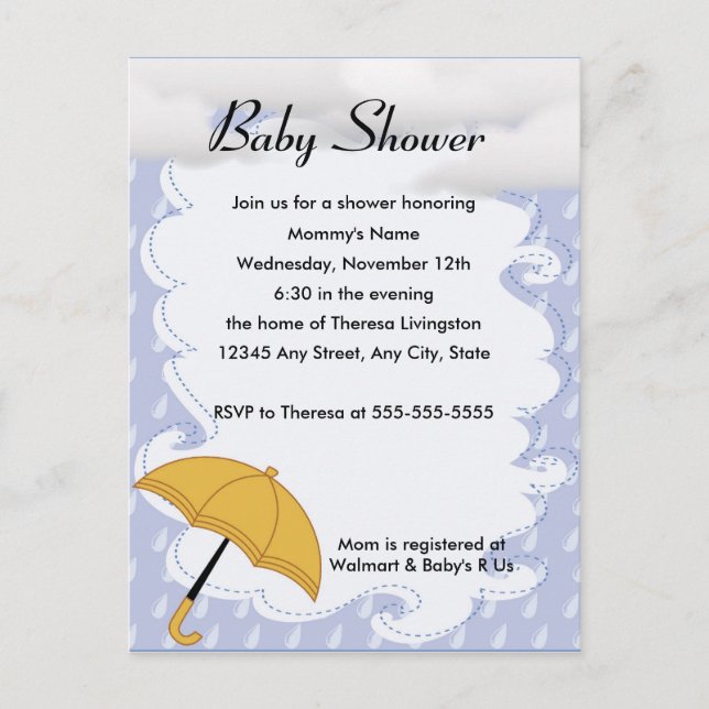 Showers Of Happiness Baby Shower Invitation (Front)