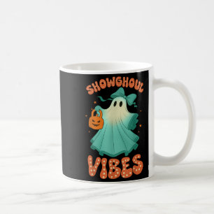 Showghoul Vibes Retro Spooky Halloween Orange Blue Coffee Mug