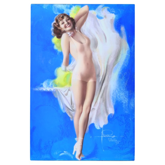 Showgirl by American Artist Rolf Armstrong Metal Print (Front)