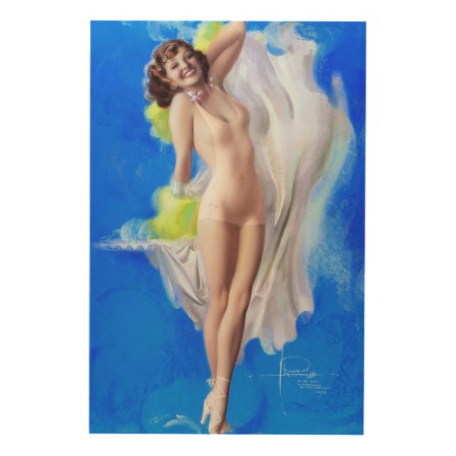 Showgirl by American Artist Rolf Armstrong Wood Wall Art