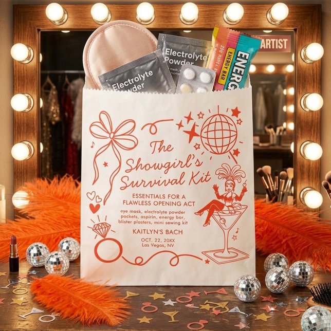 Showgirl Era Bachelorette Party Survival Kit Favor Bag (Creator Uploaded)