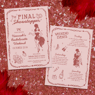 Showgirl Final Showstopper Bachelorette Invitation