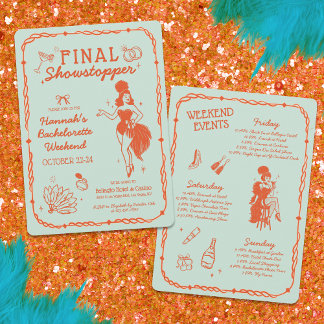 Showgirl Final Showstopper Bachelorette Invitation