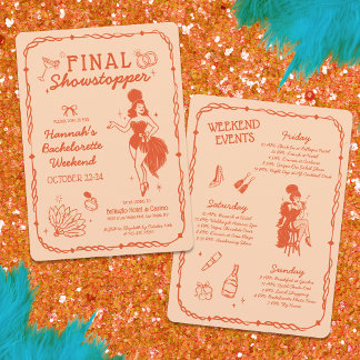 Showgirl Final Showstopper Bachelorette Invitation