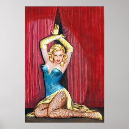 Showgirl Pulp Pin Up Poster