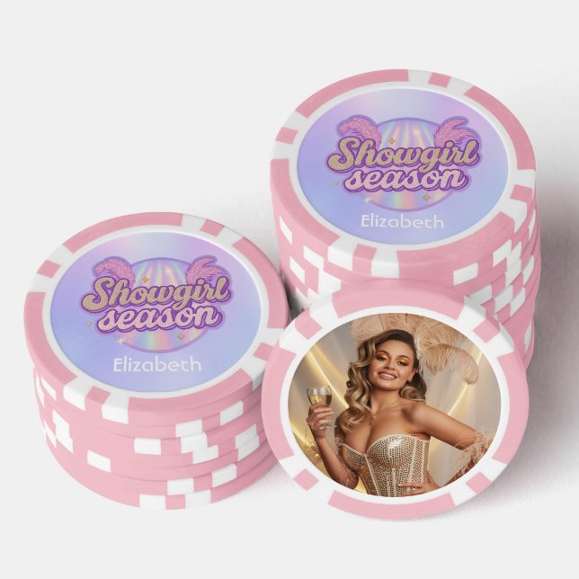 Showgirl Season Photo Vegas Bachelorette  Poker Chips (Stack)