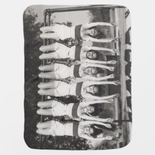 Showgirls on monkey bars, playful design. baby blanket