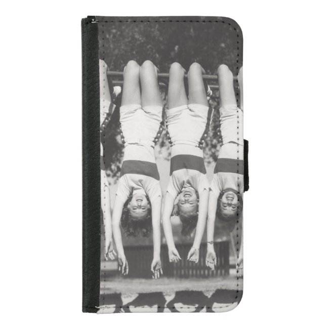 Showgirls on monkey bars, playful design. samsung galaxy wallet case (Front)