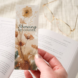 Showing Up Counts Watercolor-Inspired Bookmark