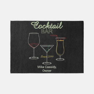 Shown 7' x 5' Fun Retro Home Cocktail Bar Area Rug