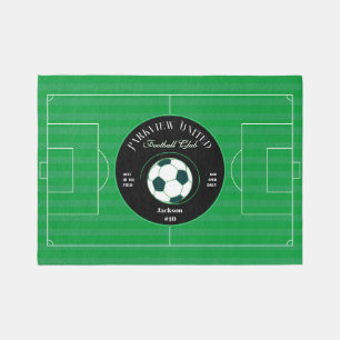 Shown 7' x 5' Fun Soccer Football Club Rug